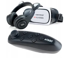 Esperanza Vr akiniai 360 laipsnių 3d žaidimų rinkinys su bluetooth pilotu ir ausinėmis