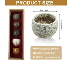Espresso puodeliai, 5 espresso puodelių rinkinys 50 ml, mini espresso puodelių rinkinys, espresso puodeliai be rankenėlės, keraminiai espresso puodeliai, storo sienelių espresso puodeliai espresso kavai, šaltai arbatai, viskiui, puiki dovana