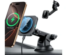 Esr Halolock belaidis automobilinis įkroviklis tvirtinamas ant prietaisų skydelio, 7.5w, su magnetiniu sulygiavimu ir snap, suderinamas su iphone 12, 12 pro, 12 mini, 12 pro max, juodas