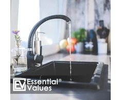 Essential Values plastikinis virtuvės kriauklės atliekų smulkintuvo kamštis, tinka Kohler, Insinkerator, Waste King ir kitiems 3 3/8 Id, juodas
