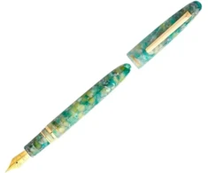 Esterbrook Estie Sea Glass Series plunksnakotis, pagamintas iš akrilo, marmuro žalios spalvos, auksinis plunksnos galiukas, linijos plotis itin platus Esg816-ef