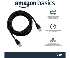 Ethernet Cat 6 kabelis Rj45, 3 m, juodas