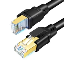 Ethernet kabelis Cat8 40 Gbps, 2000 Mhz, 5 m, juodas