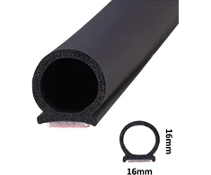 Etopars Automobilio durų sandariklis, guminis sandariklis, 6 m ilgio guminis profilis, krašto apsauga, lipnus, vandeniui atsparus durų apsauga, didelis D formos, 16 mm x 16 mm