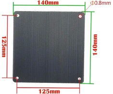 Euroharry ventiliatoriaus dangtelis su itin smulkiu dulkių filtru kompiuterio pc ventiliatoriui smulkių dulkių filtras 120 mm/140 mm korpuso ventiliatoriaus tinklelis, 10 vnt. (10 x 140 x 140 mm, juodas)