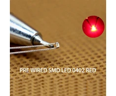Evemodel 20 vienetų Smd Led 0402 iš anksto lituoti mikro laidininkai modelių gamybos dekoras mini sodo lėlių namelis "pasidaryk pats" (raudona)