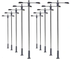 Evemodel Lqs11w 10 vnt. dvigubų lempų Led 80 mm Tt/n gatvių apšvietimas, lankstus aukštis 3 V 12 V