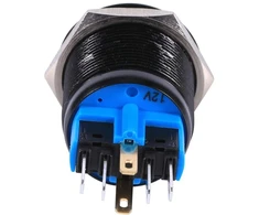 Evgatsauto slėgio jungiklis savaiminio fiksavimo jungiklis, 22 mm 12 V Led vandeniui atsparus 1no 1nc savaiminio fiksavimo fiksavimo mygtukinis jungiklis raudonas, žalias, mėlynas, baltas (pasirinktinai) (baltas)