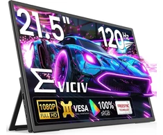 Eviciv nešiojamas monitorius 21.5 colių 120hz coarse nešiojamas ekranas Fhd 1080p 100% Srgb Ips žaidimų ekranas Usb C Hdmi su Vesa &amp; stovu 90° nešiojamam kompiuteriui Pc mobiliajam telefonui Ps-4/5 Xbo