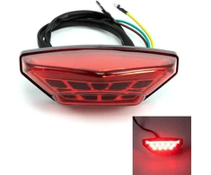 Evomosa motociklo galinis žibintas led raudonas stabdžių žibintas galinio numerio apšvietimas dienos šviesos žibintas universalus 12 v moto paspirtukui atv keturračiams triračiams (raudonas)