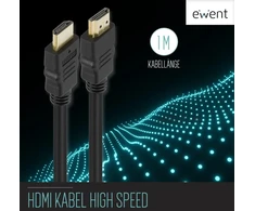 Ewent Ew-130114-030-n-p 1.4 didelės spartos hdmi kabelis su ethernet a/a, jungtis nuo vyriškos iki vyriškos, 1 m