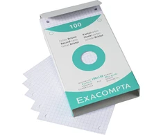 Exacompta 100 baltų indeksinių kortelių + 100 skirtingų spalvų indeksinių kortelių, languotos, 5 x 5 perforuotos, 100 x 150 mm + 1 indeksas, lipnus Blumie (13602e+13652e)