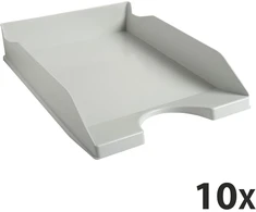 Exacompta 12306d Ecotray Premium dėklai laiškams, pagaminti iš perdirbto plastiko, Din A4 formato, idealūs jūsų organizacijai. Tvirtos ir sukraunamos laikymo dėžutės, mėlynas angelas, pilkos spalvos, 10 vnt.