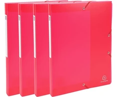 Exacompta Chromaline 59875e dėžutės dokumentams, 4 vnt., polipropilenas, 25 mm nugarėlė, raudona