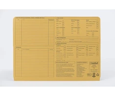 Exacompta - Ref 211/1300z - Guildhall žmogiškųjų išteklių segtuvas su svirtiniu mechanizmu - 350 mm x 260 mm - Tinka Foolscap ir A4 formatams - 315 gsm iš anksto atspausdintas viršelis - Geltonas (50 vnt.)