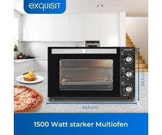 Exquisit mini orkaitė Mo 3302 sw | konvekcija | vidaus apšvietimas | nuolatinis nustatymas | kepimo skarda | laikmatis | juoda