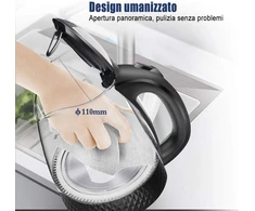 Extrastar elektrinis stiklinis virdulys su mėlyna led lempute, be bpa, automatinis išjungimas ir apsauga nuo virimo be vandens, 1,7 l