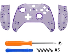 Extremerate priekinis korpusas ir rankenų dėklas, skirtas XBOX One X/s valdikliui, priekinis dangtelis ir rankenų dėklas, skirtas XBOX One S/x valdiklio modeliui 1708, skaidriai violetinis
