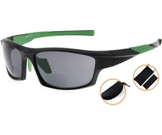Eyekepper tr90 sportiniai bifokaliniai akiniai nuo saulės beisbolui, bėgimui, žvejybai, vairavimui, golfui, softbolui, žygiams su skaitymo zona (juodas rėmelis, žalias rėmelis, 1.75)