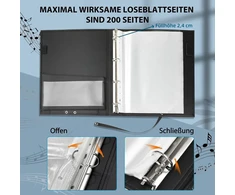 Eyoloty muzikos aplankas, choro aplankas, dainavimo aplankas natoms iki din a4 formato, dirbtinė oda su rankos dirželiu ir 24 šoniniais skyreliais, smuiko raktas, instrumentininkams muzikantams, talpa maks. 200 lapų