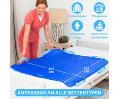 Eyra perkėlimo lenta pacientų keltuvui - 122 x 102 cm pacientų perkėlimo lenta su 8 rankenomis pagyvenusiems ir prikaustytiems prie lovos pacientams - daugkartinio naudojimo ir plaunamas slydimo paklodė ir slydimo paklodė perkėlimui lovoje