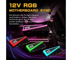 Ezdiy-fab Nvme M.2 aliuminio heatsink'as 12v 4-pin Rgb aušintuvas 2280 M.2 Ssd heatsink'ui Tri-cool su silikonine termo pagalvėle