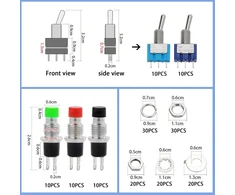 Faankiton mini jungiklis 125 V 6 A 250 V 2 A 120 V 5 A 3 kontaktų 2 padėčių mini jungiklis ir įjungimo/išjungimo 2 padėčių Spst 2 kontaktų svirtinis jungiklis 16a/250v 20a/125v Ac, 50 vnt.