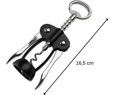Fackelmann 17cm Specter kamščiatraukis - tinka kamštinėms ir plastikinėms kamštinėms medžiagoms - grūdintas plienas ir aukštos kokybės plastikas matinės juodos ir sidabro spalvos - puikus baro aksesuaras