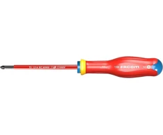Facom Atd1x100ve Protwist® nerūdijančio plieno izoliuotas 1000v atsuktukas Phillips ir Pozidriv® varžtams - apvalus dengtas kotas, 1 mm x 100 mm