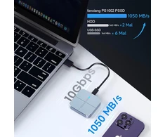 Fanxiang 500gb išorinis ssd kietasis diskas, magnetinis išorinis ssd su priklijuotais metaliniais žiedais iki 1050 mb/s rašymo greitis - usb 3.2 (gen 2) type c, suderinamas su iphone 15/16, pc, mac, nešiojamaisiais kompiuteriais, planšetiniais kompiuteria