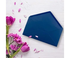 Farbenfroh serijos vokai tamsiai mėlyni/vidurnakčio mėlyni din long 110 x 220 mm (11 x 22 cm) drėgnas klijavimas be langelio, idealūs kvietimų atvirukams, 50 vnt.