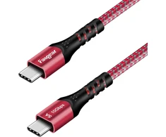Fasgear usb c į type c kabelis, usb 3.1 type c gen 2 greito įkrovimo kabelis, 100w 20v/5a maitinimo šaltinis, 10gbps duomenų perdavimas, 4k@60hz vaizdo išvestis, suderinamas su type c įrenginiais (0.5m, raudonas)