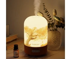 Fashome aromaterapinis difuzorius, rankų darbo stiklinis difuzorius eteriniams aliejams, automatinis išjungimas, šilta šviesa, vintažinė aromaterapija kūdikiams, namams, biurui ar jogai (autumn Frankincense)