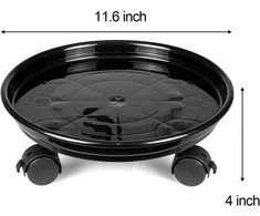 Fasmov 3 x 30 cm augalų rieduliai, plastikiniai gėlių rieduliai, apvalus gėlių vazono stovas, apkrova 50 kg su universaliais ratukais, skirti naudoti patalpose ir lauke