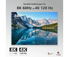 Feintech 8k Hdmi šviesolaidinis kabelis 20 m, 4k 120hz, 1440p 144hz, skirtas Hdmi 2.1 žaidimams, Hdmi kabelis Ps5 XBOX Pc Tv, 48 Gbps, palaiko Earc, Cec, Vrr, Hdr, Dolby Atmos, 3d, Vmi90200