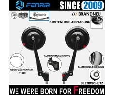 Fenrir E patvirtintas motociklo šoninis veidrodėlis galinio vaizdo veidrodis nuo akinimo juodas apvalus retro Cnc, skirtas Sv650 Vulcan S Z900rs Z650rs Scrambler V7 V9 Monster Rninet R12 Rebel Xsr700 Xsr900 Cb650r Cb1000r