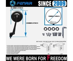 Fenrir E patvirtintas motociklo šoninis veidrodėlis galinio vaizdo veidrodis nuo akinimo juodas apvalus retro Cnc, skirtas Sv650 Vulcan S Z900rs Z650rs Scrambler V7 V9 Monster Rninet R12 Rebel Xsr700 Xsr900 Cb650r Cb1000r
