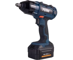 Ferm cdm1127 akumuliatorinis li-ion smūginis veržliasukis su 2 galvutėmis/akumuliatoriumi ir įkrovikliu, 18 v, mėlynas, 380 n m 4 a