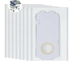Festool 8 dulkių maišeliai Fe stool Sc-fis-ct Mini/midi-2 dulkių siurbliui 204308, skirti naudoti su Ct Mini ir Ct Midi nuo 2019 metų, 204308 dulkių maišeliai (8)