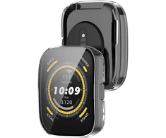 Feysentoe 2 dėklų rinkinys su stikliniu ekrano apsaugos skydeliu, suderinamas su Amazfit Bip 5 apsauginiu dėklu (skaidrus + skaidrus)