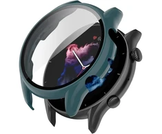 Feysentoe dėklas su stikliniu ekrano apsaugos elementu, suderinamas su Amazfit Gtr 3/gtr 3 Pro apsauginiu dėklu (žalias)