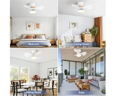 Fimei led lubų ventiliatorius su apšvietimu, 60 cm, 6 greičių vėjo krypties keitimo mentės, reguliuojamas ryškumas, valdymas nuotoliniu pulteliu/programėle, miegamajam, valgomajam