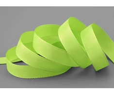 Finemark 50 m x 15 mm medžiaginė matinė juostelė be vielos šviesiai žalia kivi žalia 127 dekoratyvinė juostelė su kraštu gegužės žalumos dovanų juostelė medžiaginė juostelė stalo dekoracija vestuvių velykų juostelė viskozė