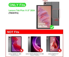 Fintie dėklas, skirtas Lenovo Tab Plus (tb351fu) 11.5 colių 2024 planšetiniam kompiuteriui, itin lengvas dėklas su dokumentų skyreliais, juodas