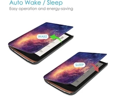 Fintie dėklas, skirtas Pocketbook Touch Hd 3 / Touch Lux 5 / 4 / Basic Lux 4 / 3 / 2 ir Pocketbook Color E-reader – itin plonas dėklas su automatiniu miego/pabudimo funkcija, magnetiniu užsegimu, Galaxy