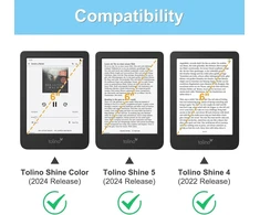 Fintie dėklas Tolino Shine Color/shine 5/4 ir Kobo Clara Colour/bw/2e skaitytuvams
