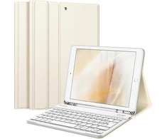 Fintie klaviatūros dėklas, skirtas ipad 10.2 colių (9/8/7 kartos – 2021/2020/2019), apsauginis dėklas su tpu galiniu dangteliu, pieštuko laikikliu ir magnetine nuimama klaviatūra su qwertz išdėstymu, starlight