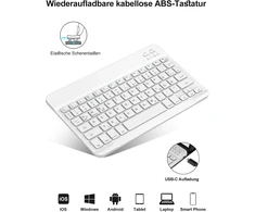 Fire Hd 10 13 kartos 2023 klaviatūros dėklas, Fire Hd 10/hd 10 Plus 10.1 colio planšetinio kompiuterio 2021 dėklas 11 kartos, magnetinė nuimama klaviatūra su Qwertz išdėstymu, rožinė