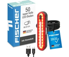 Fischer led akumuliatorinis galinis žibintas, galinis žibintas, dviračio žibintas, įkraunamas ipx4, juodas
