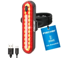 Fischer led akumuliatorinis galinis žibintas, galinis žibintas, dviračio žibintas, įkraunamas ipx4, juodas